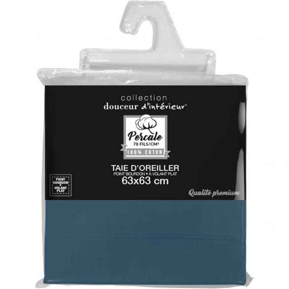 Taie d'oreiller carrée 63x63 cm - Percale 100% coton