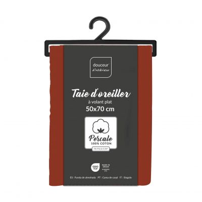 Taie d'oreiller rectangle 50x70 cm - Percale 100% coton