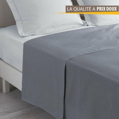 Drap plat 1 personne 180x290 cm - 100% coton