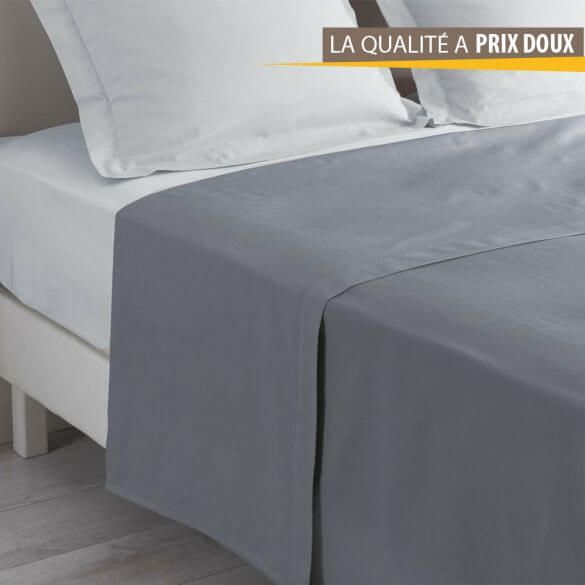 Drap plat 1 personne 180x290 cm - 100% coton