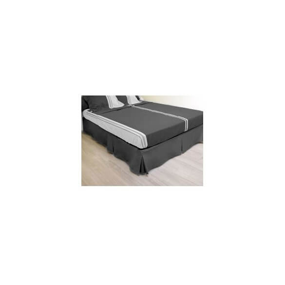 Cache sommier plateau 3 plis - 160 x 200 cm - Gris