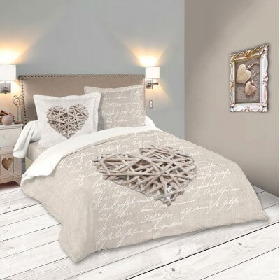 Housse de couette coton imprimée effet tricot KNIT  Idées de meubles,  Housse de couette 260x240, Housse de couette