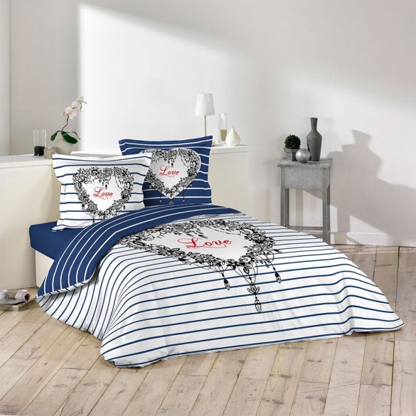 Housse de couette - 220 x 240 cm + taies - Love day