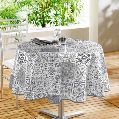 Nappe Toile Cirée PAILLETTE Rectangle Noir - Nappes & Serviettes Pas Cher