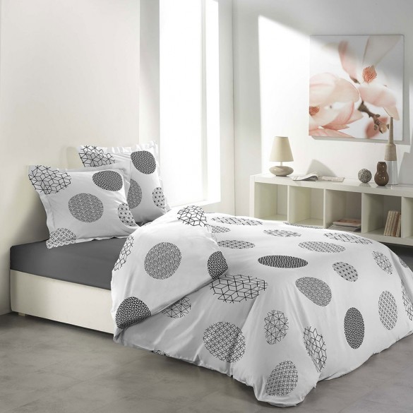 housse de couette - 220 x 240 cm + taies - galéo - motifs géométriques