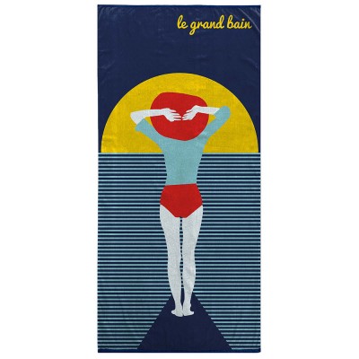 Drap serviette de plage -...