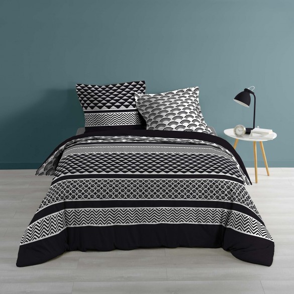 housse de couette - 220 x 240 cm + taies - sansio, motifs géométriques