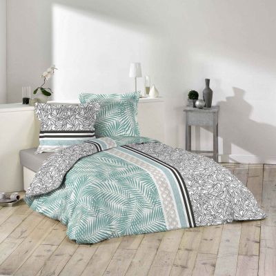 Housse de couette - 220 x 240 cm + taies - Kaori, feuilles de palmier