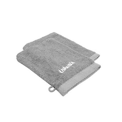 Lot de 2 gants de toilette - 15 x 21 - éponge - Brodé Ushuaïa - Différents coloris